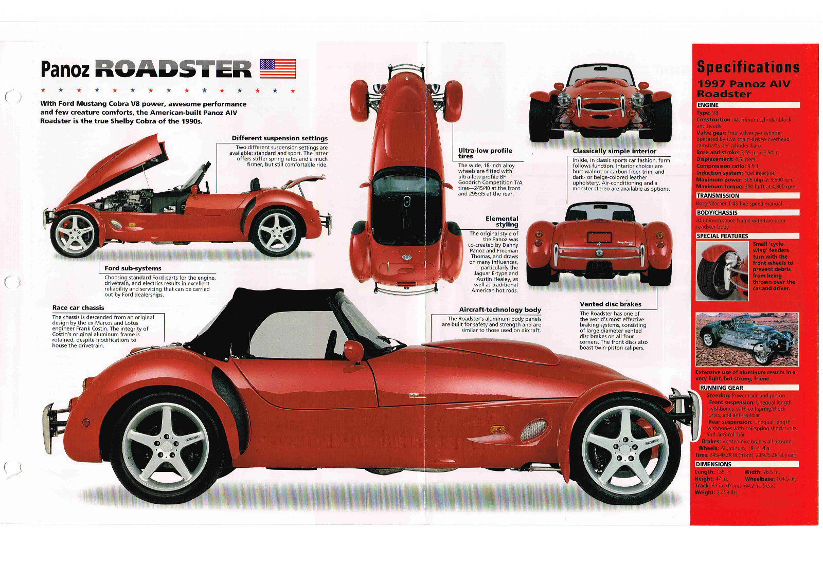 1996 / 1997 PANOZ AIV ROADSTER IMP Brochure