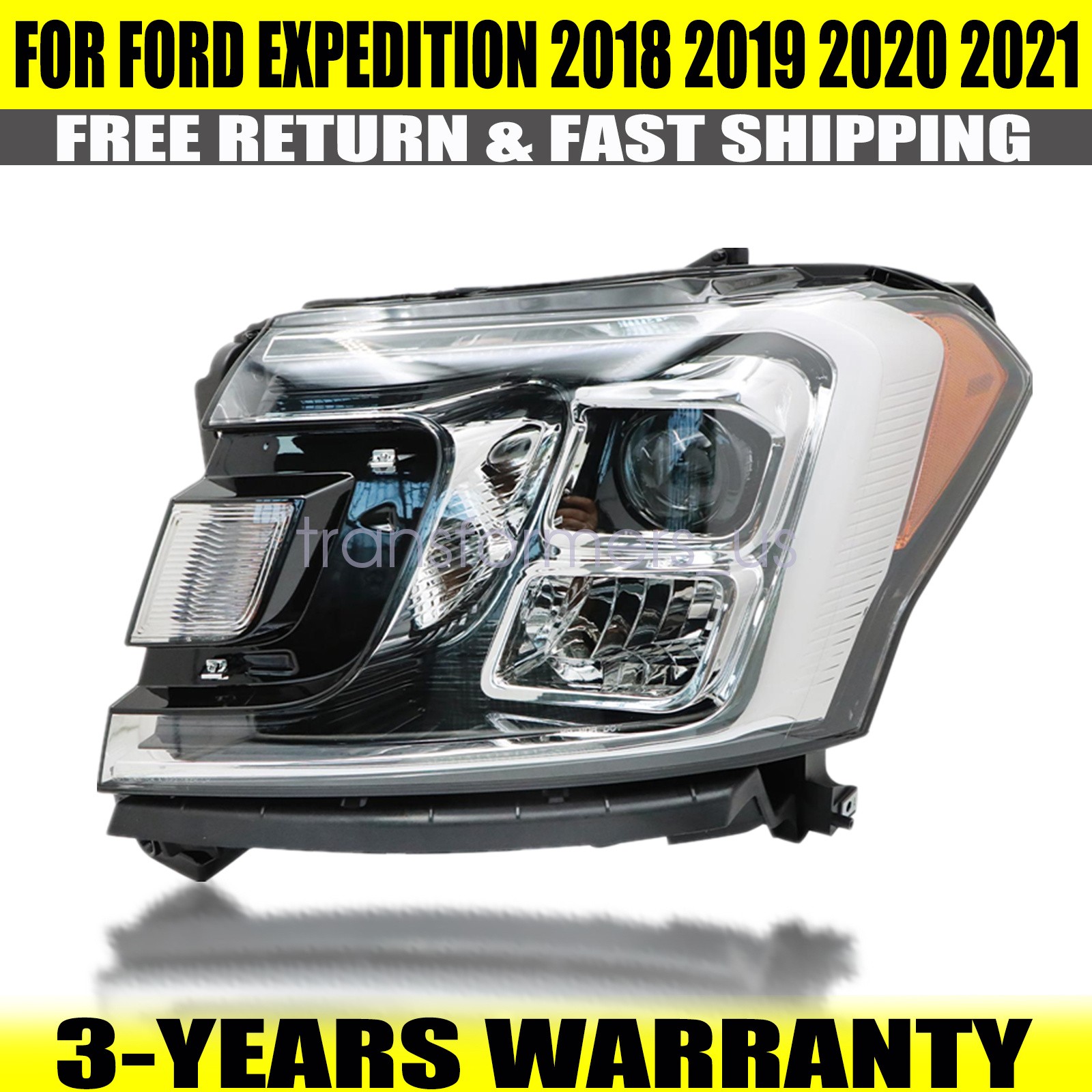 New Pair Headlights For Ford Expedition 2018-2021 Halogen w/ Bulbs Left or Right