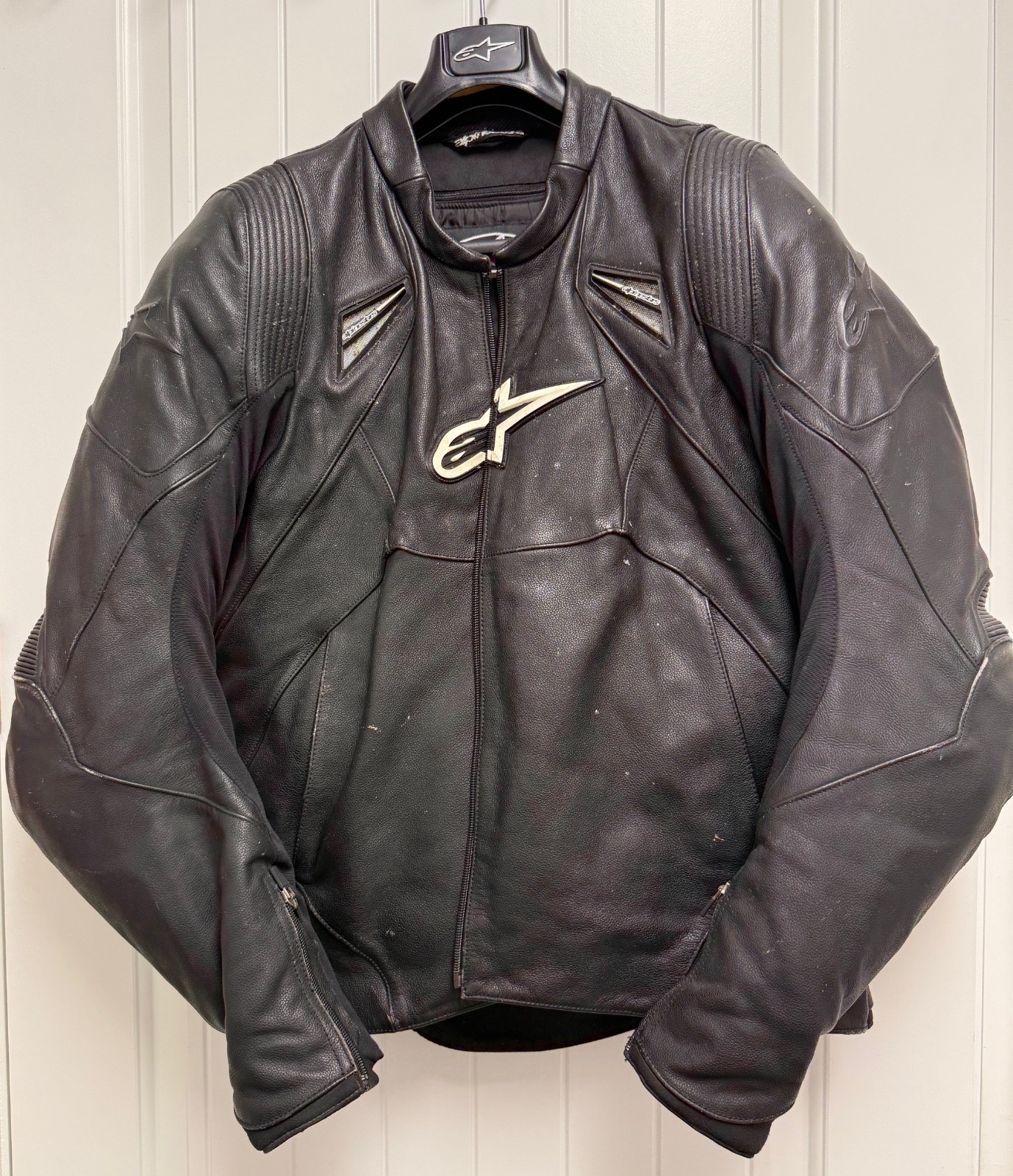 Vintage Alpinestars TZ-1 Leather Motorcycle Jacket w/Armor - Mens US 50/EU 60