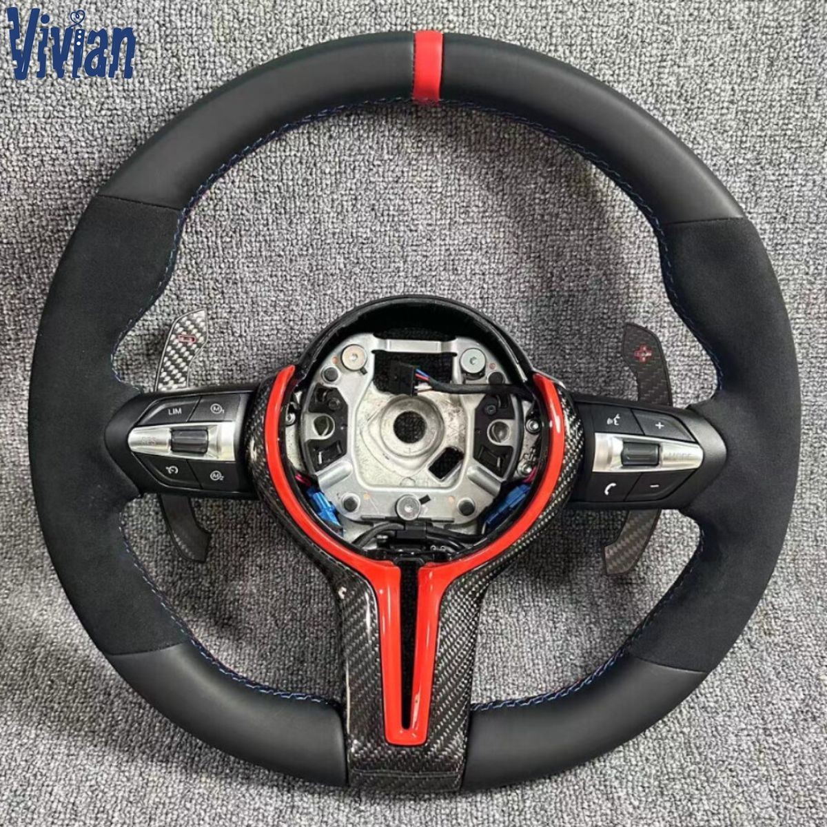 Alcantara Real Carbon Steering Wheel for BMW M3 M5 M6 F01 F02 F06 F10 F12 F15