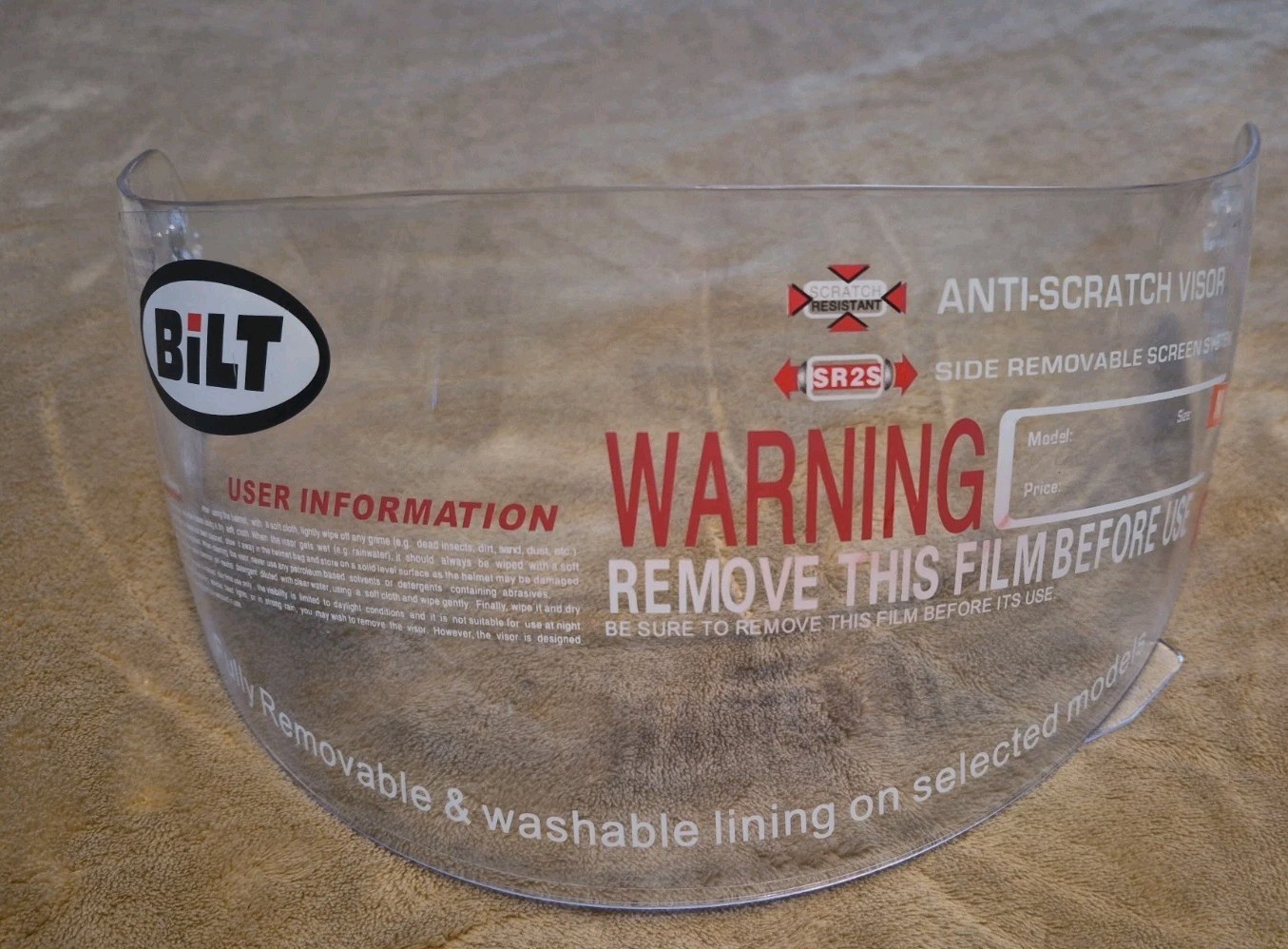 NEW Bilt Sprint replacement clear helmet shield MEDIUM Anti Scratch NEW Bilt Sprint replacement clear helmet shield MEDIUM Anti Scratch