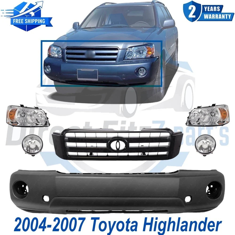 Upper Grille & Bumper Cover For 2004-2007 Toyota Highlander Upper Grille & Bumper Cover For 2004-2007 Toyota Highlander