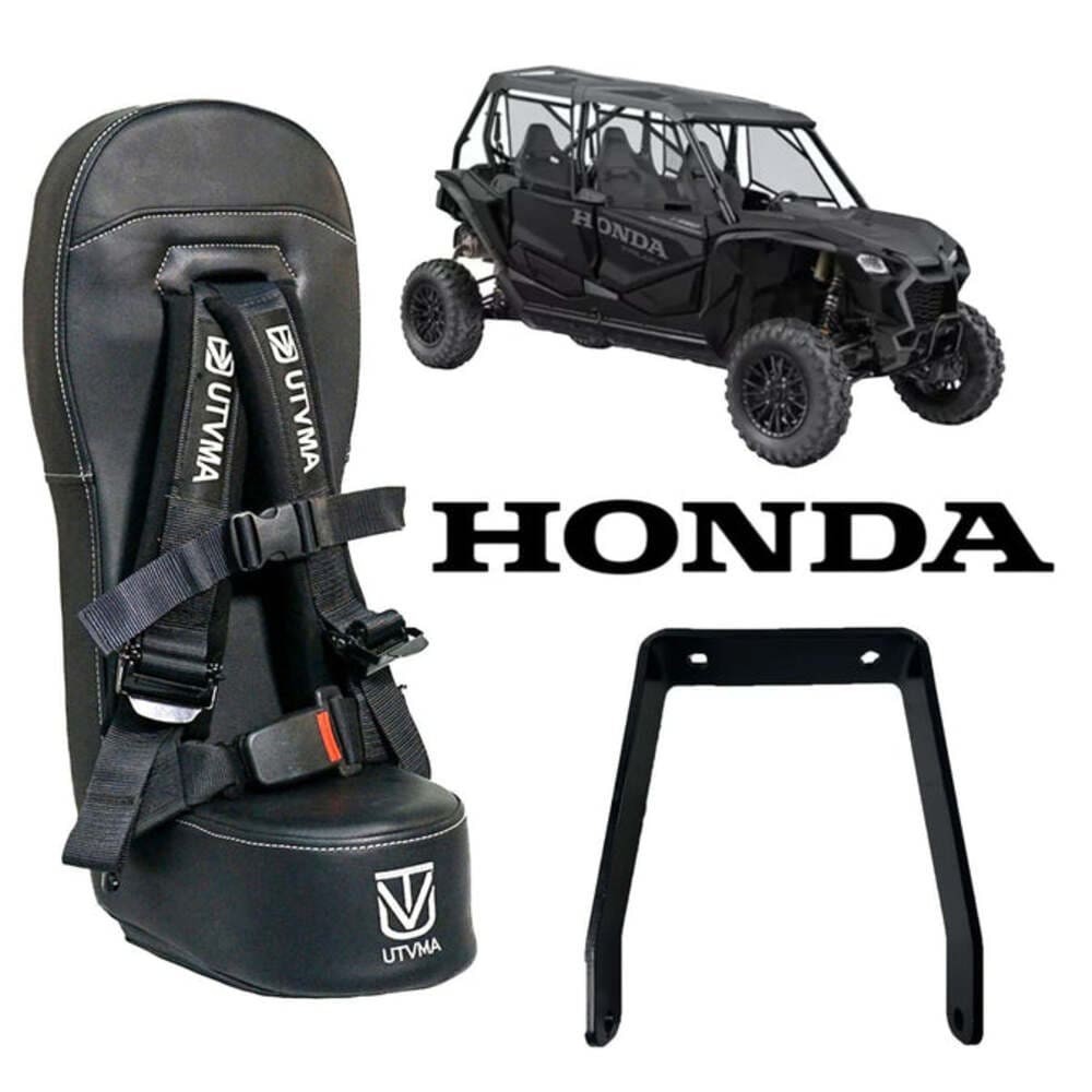 UTVMA '20-'25 Honda Talon 4 Front Bump Seat W/ Offroad Buckle Black Harness