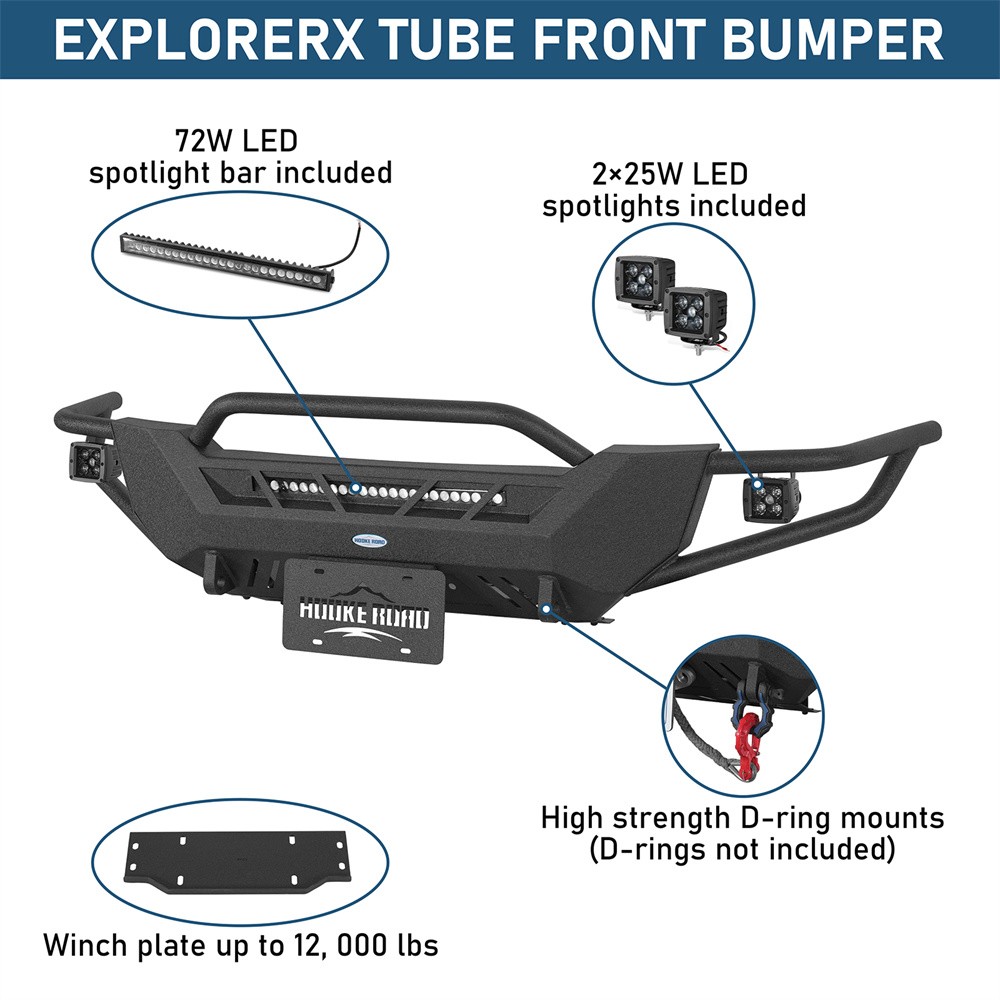 For 1998-2011 Ford Ranger Front Rear Bumper w/Winch Plate & Skid Plate Assembly