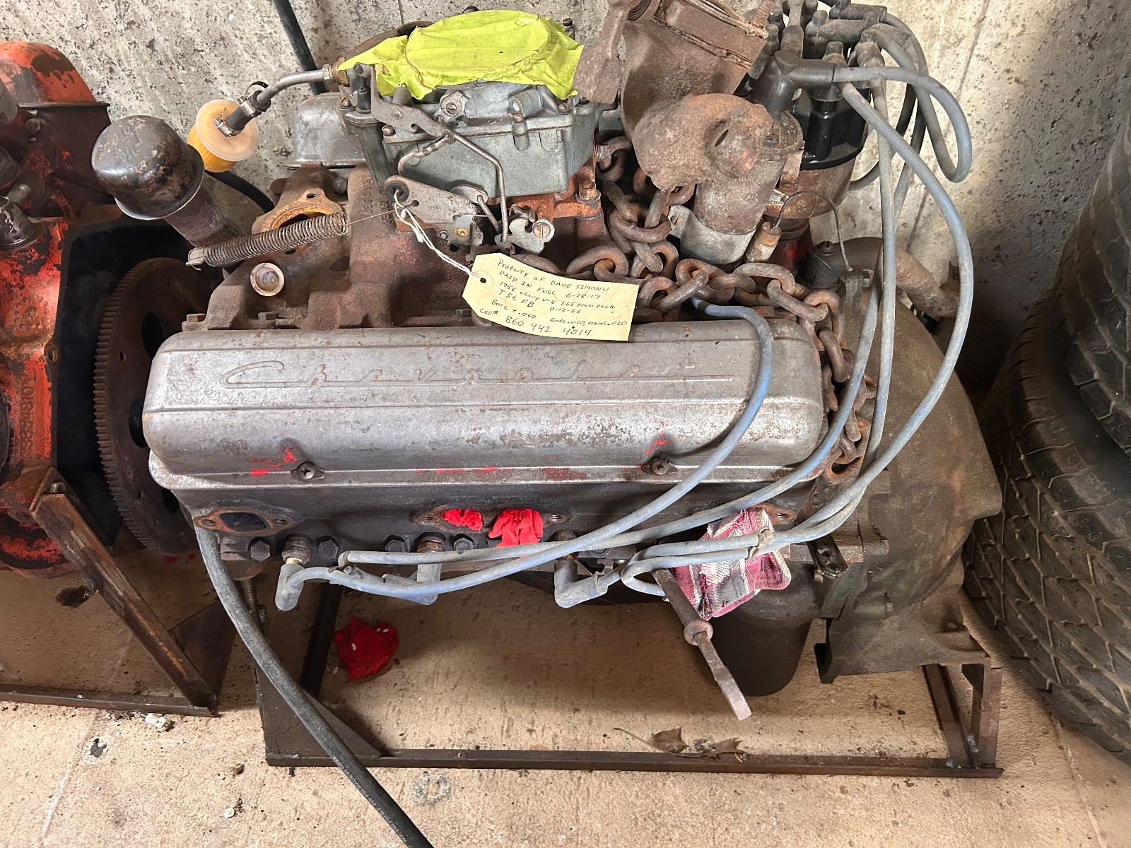 1956 265 Chevy POWER PACK engine almost complete. Very rare to see one complete 1956 265 Chevy POWER PACK engine almost complete. Very rare to see one complete