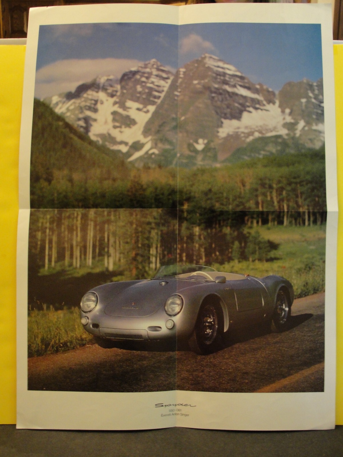 Porsche Spyder 550-061 Brochure Poster Extremely Rare Car Poster Singer Porsche Spyder 550-061 Brochure Poster Extremely Rare Car Poster Singer
