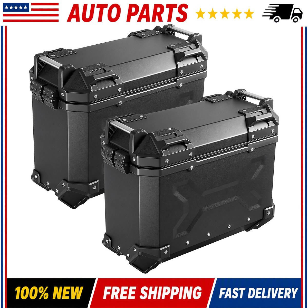 2x Black 36L Hard Side Saddlebag Box Trunk Tour motorcycle panniers Side Luggage 2x Black 36L Hard Side Saddlebag Box Trunk Tour motorcycle panniers Side Luggage