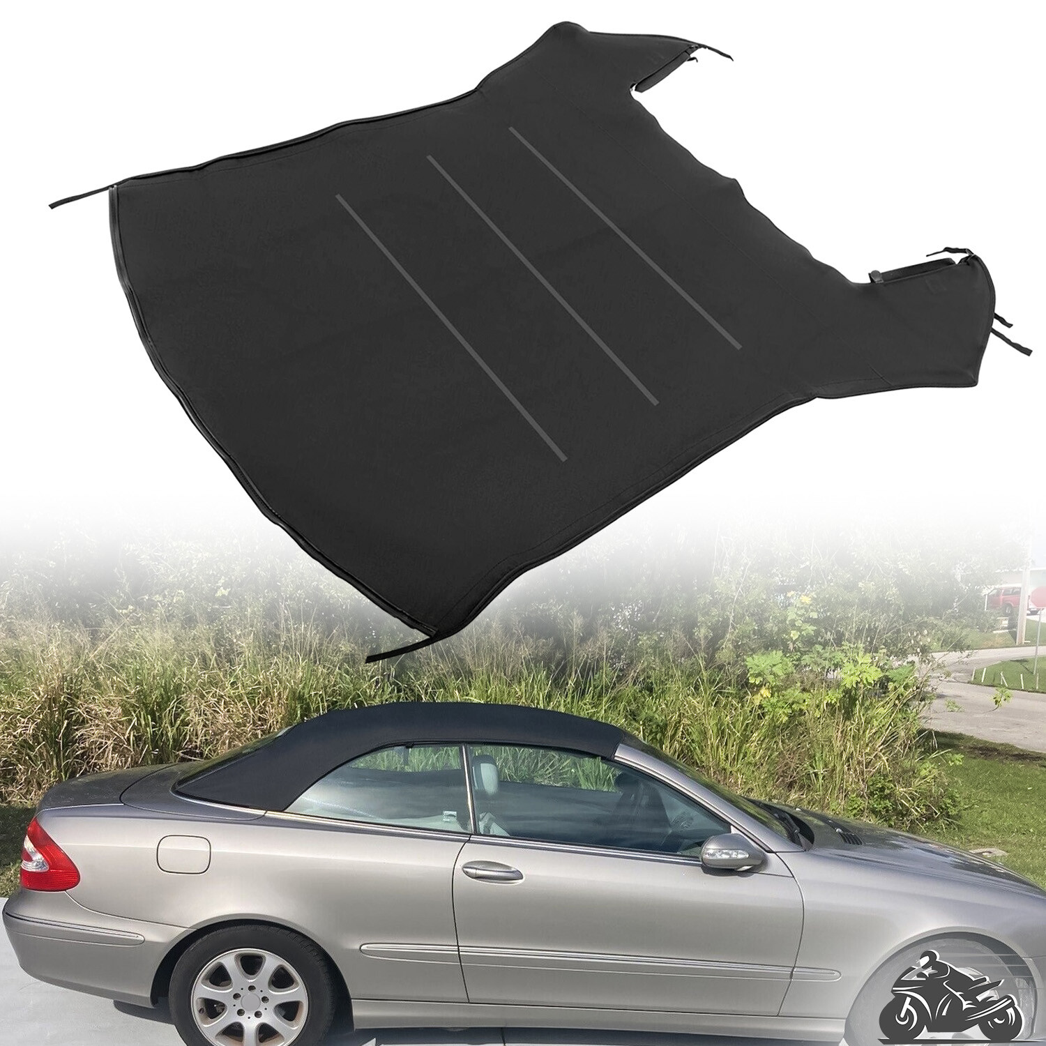 Convertible Soft Top Replacement Black For Mercedes-Benz CLK55 AMG W209 2004-09