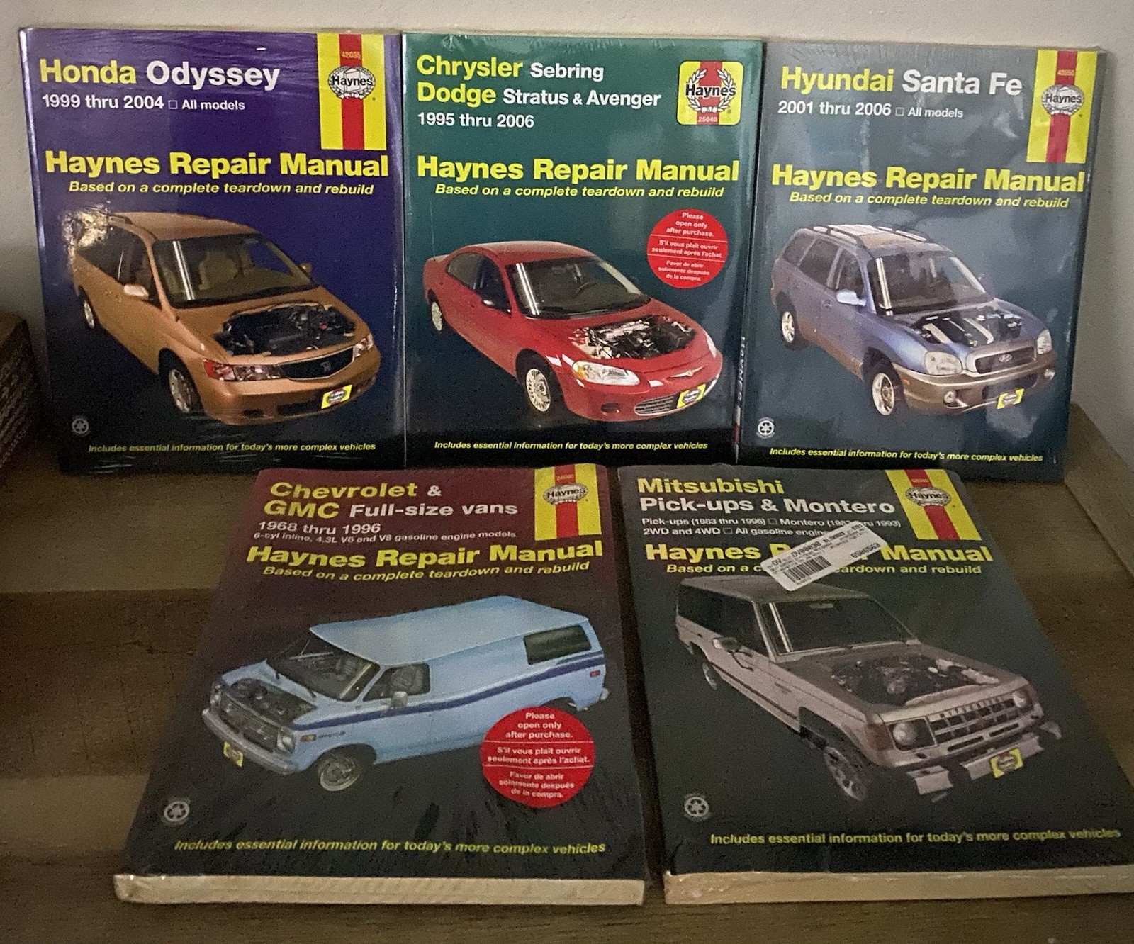 Lot Of 5 Haynes New Service & Repair Manuals
