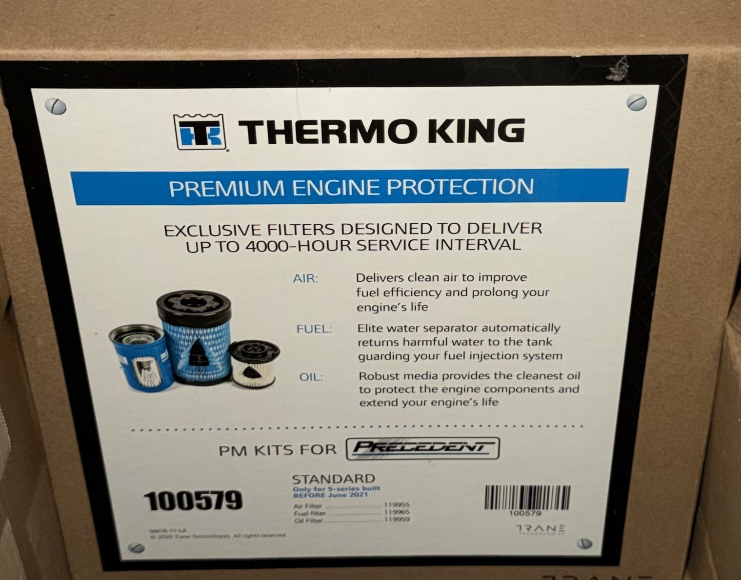 THERMO KING 100579PM FILTER KIT TRAILER OEM ONLY For S- Series Before June 2021 THERMO KING 100579PM FILTER KIT TRAILER OEM ONLY For S- Series Before June 2021