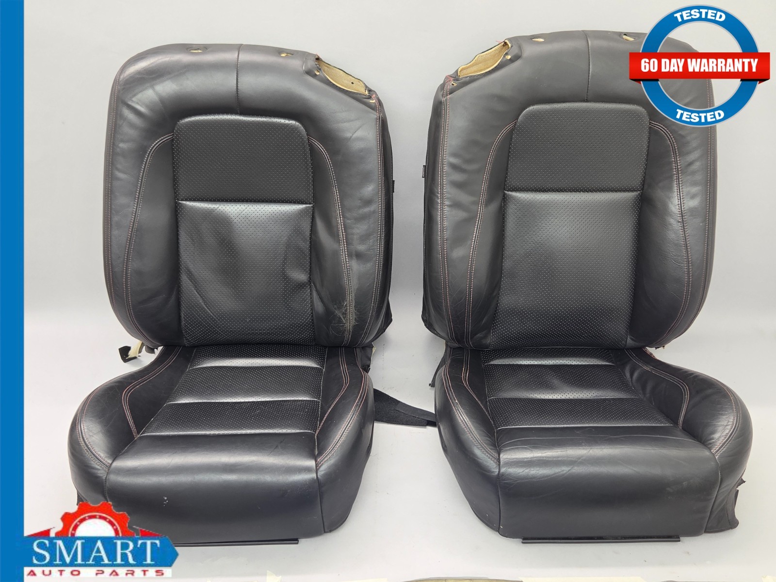Jaguar XKR X150 Portfolio Black Seat Cushion Red Stritched Front Set L+R 07-09