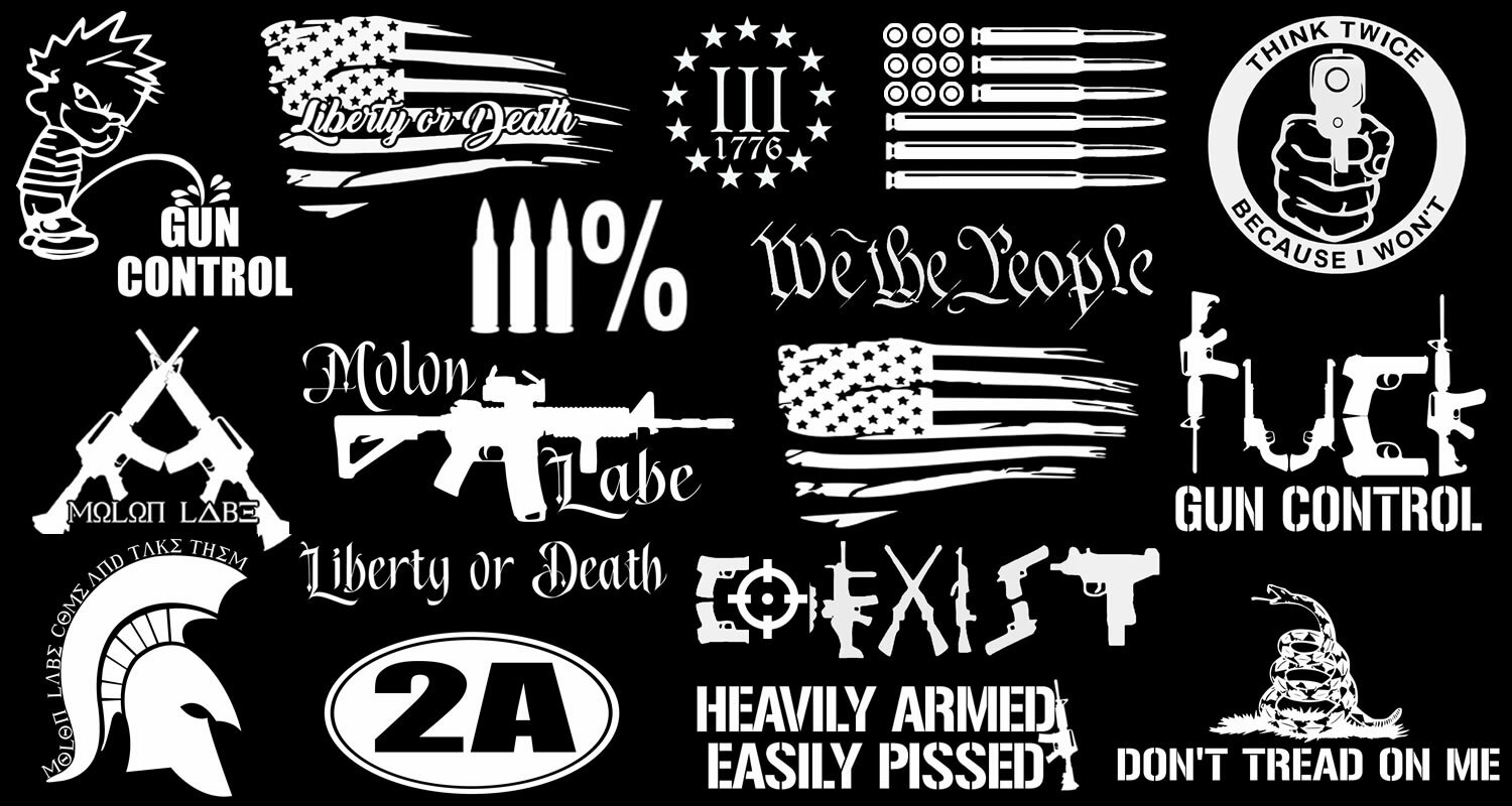 7 Random 2A Mega Sticker Decal lot FCK Gun Control 2nd Amendment Wholesale