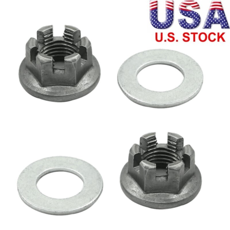 2x Rear Axle Hub Castle Nut For Yamaha YFZ450 2004-2005 & Grizzly 125 2004-2013