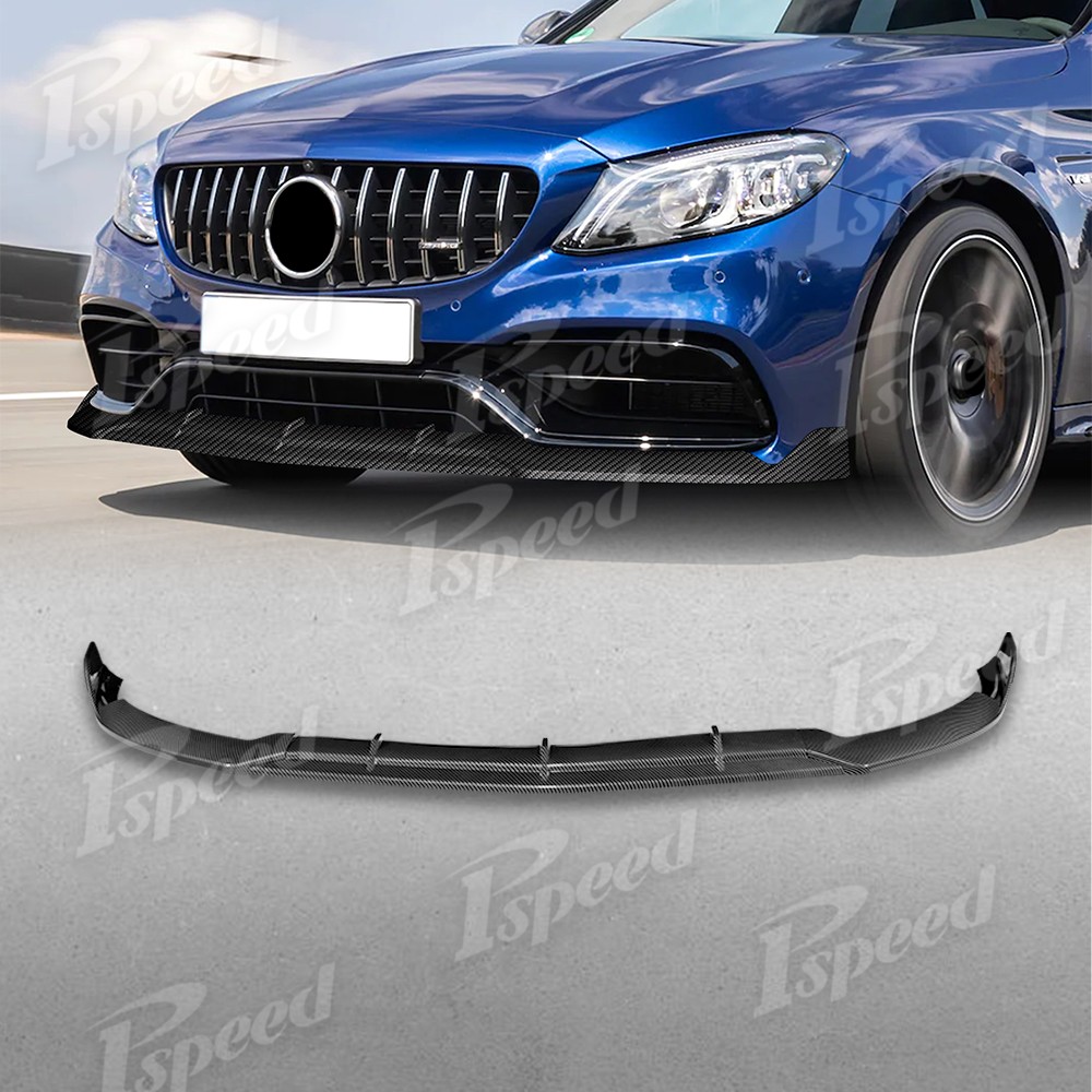 Carbon Style For Mercedes Benz C63 AMG 15-21 AP-Style Front Bumper Spoiler Lip