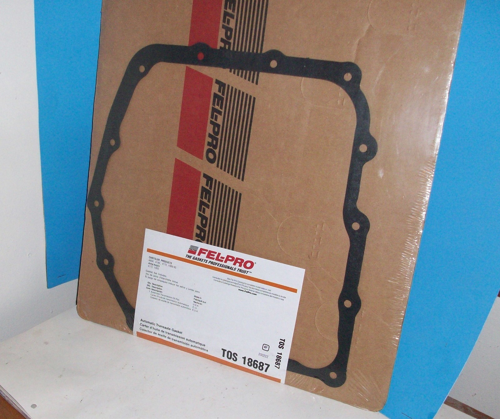 FEL-PRO TRANSMISSION OIL PAN GASKET A604 41AE 41TE TOS 18687 UNOPENED FEL-PRO TRANSMISSION OIL PAN GASKET A604 41AE 41TE TOS 18687 UNOPENED