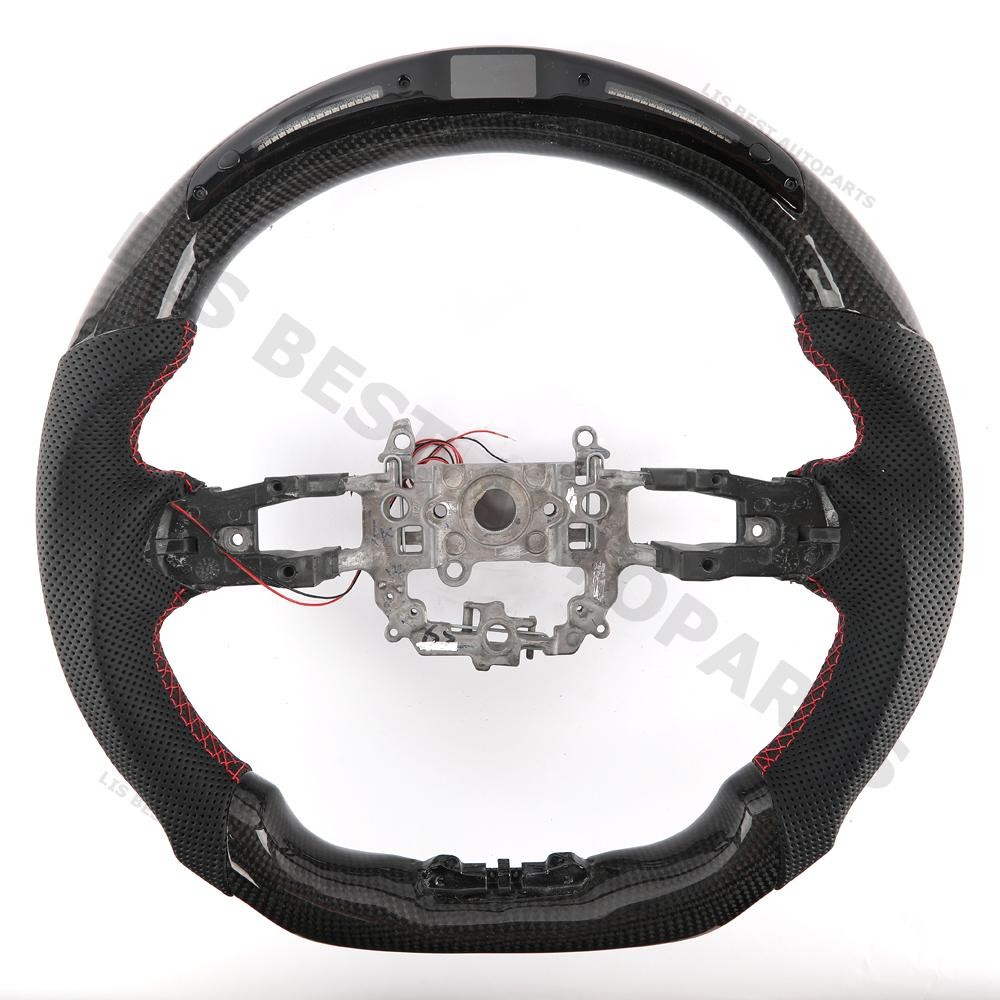 Real Carbon Fiber LED Leather Steering Wheel FOR Honda Civic Type R 2022-2026