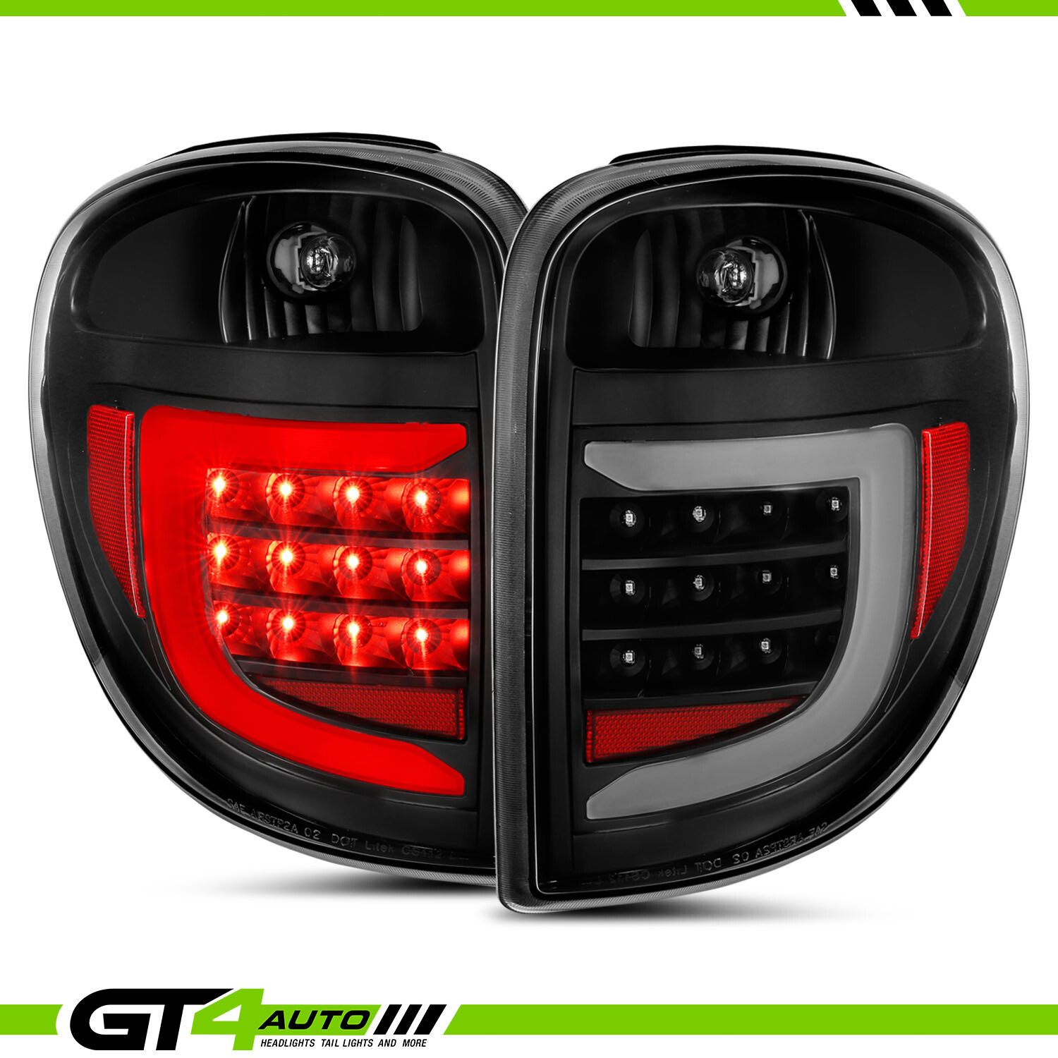 04-2007 For Dodge Grand Caravan Chrysler Town & Country Black LED Bar Taillight