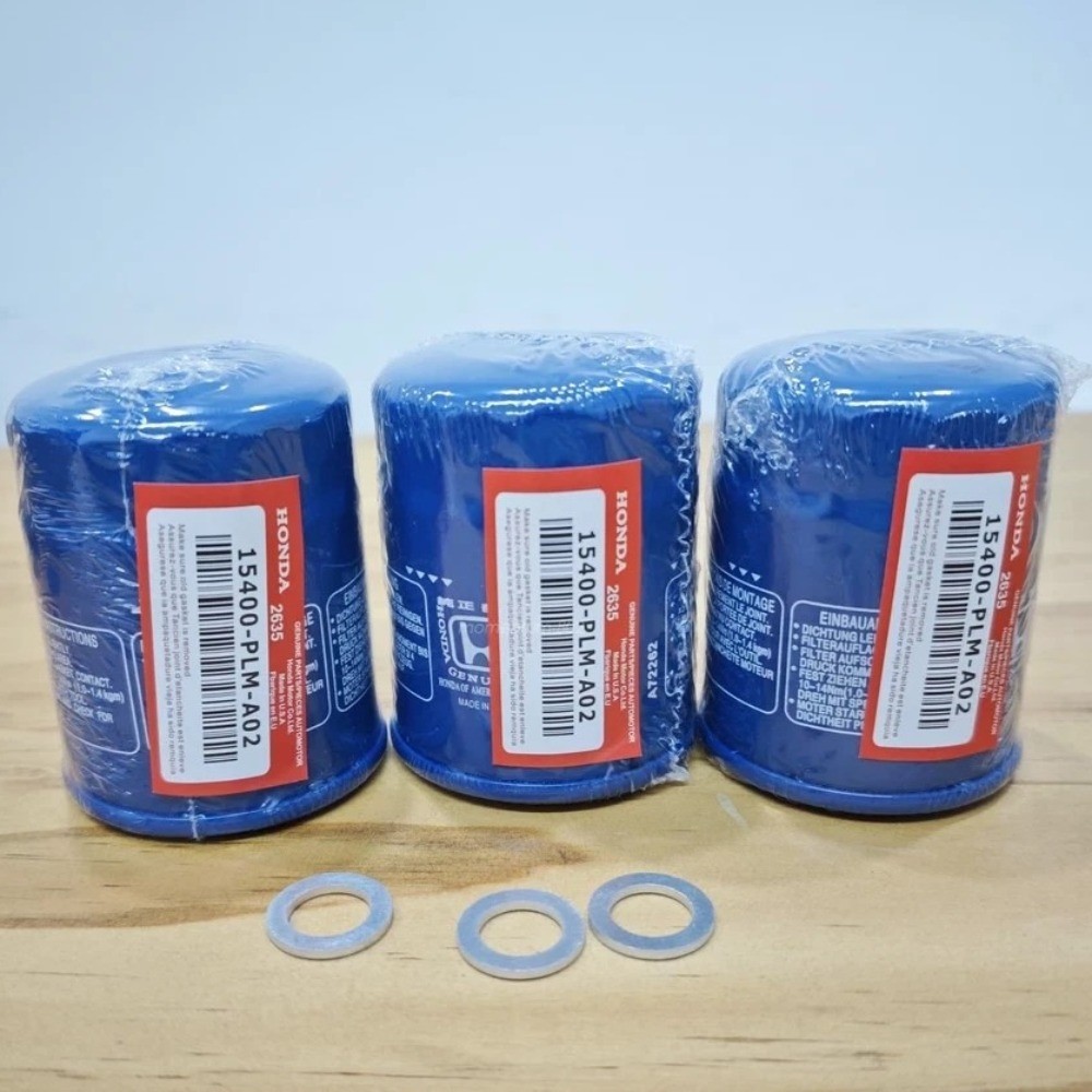 3PCS with Washers For Honda Genuine Oil Filters 15400-PLM-A02 NEW SEALED USA