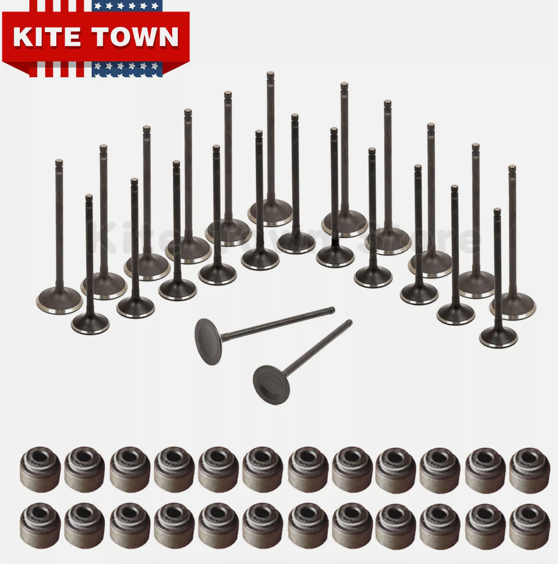 24x Intake Exhaust Valves W Seals For Acura MDX Honda Accord Odyssey 3.5 3.7L