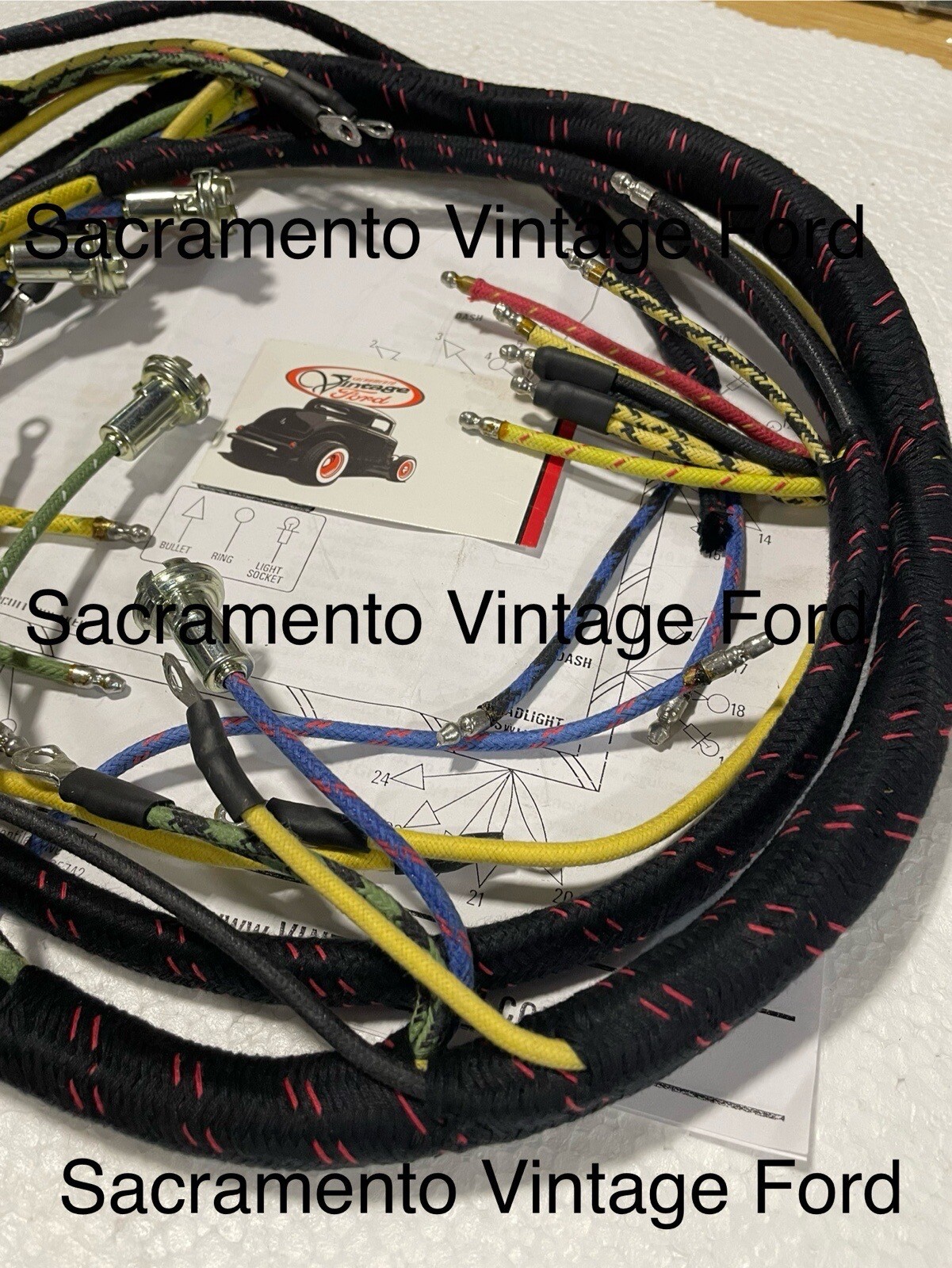 1941 Ford Wiring Harness Under Dash Cowl Cloth Covered Wire Passenger Car USA 1941 Ford Wiring Harness Under Dash Cowl Cloth Covered Wire Passenger Car USA