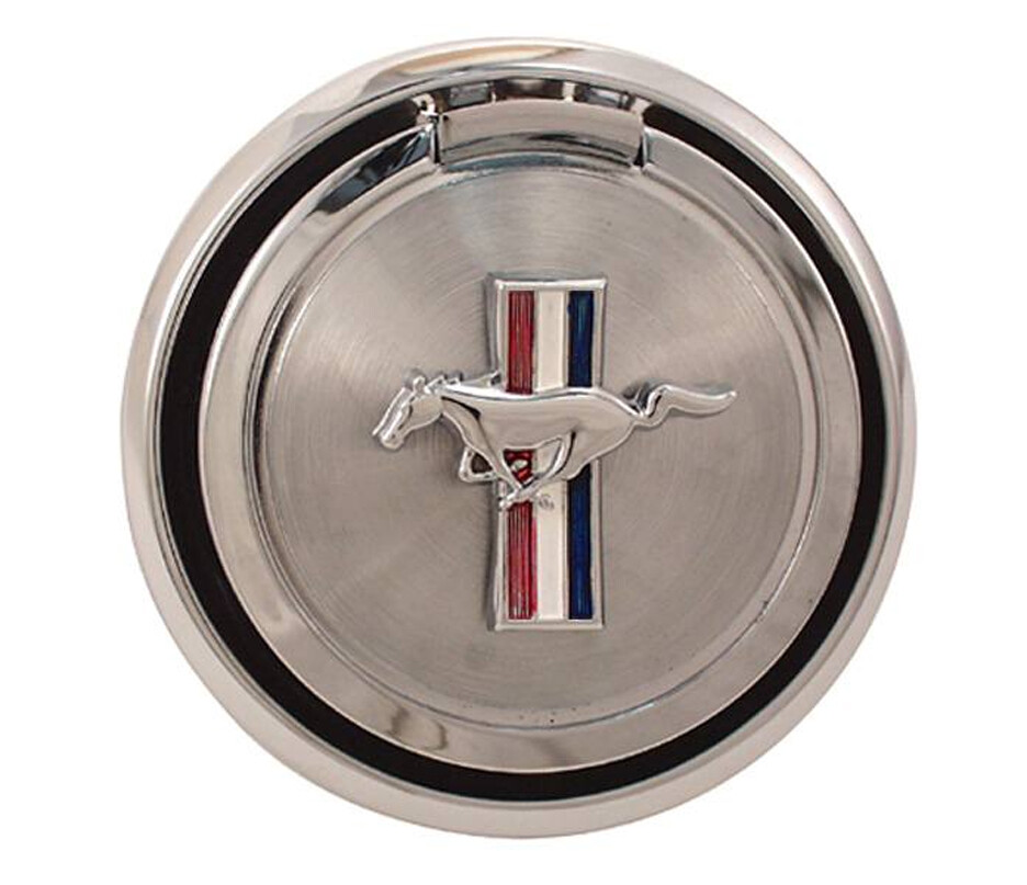 NEW 1970 Ford Mustang Gas Cap Pop Open Style Chrome with Pony Emblem NEW 1970 Ford Mustang Gas Cap Pop Open Style Chrome with Pony Emblem