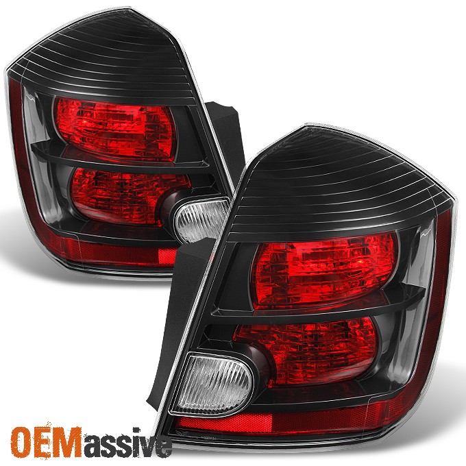 Fits 2007 2008 2009 Sentra Black Tail Lights Brake Lamps Left+Right Replacement