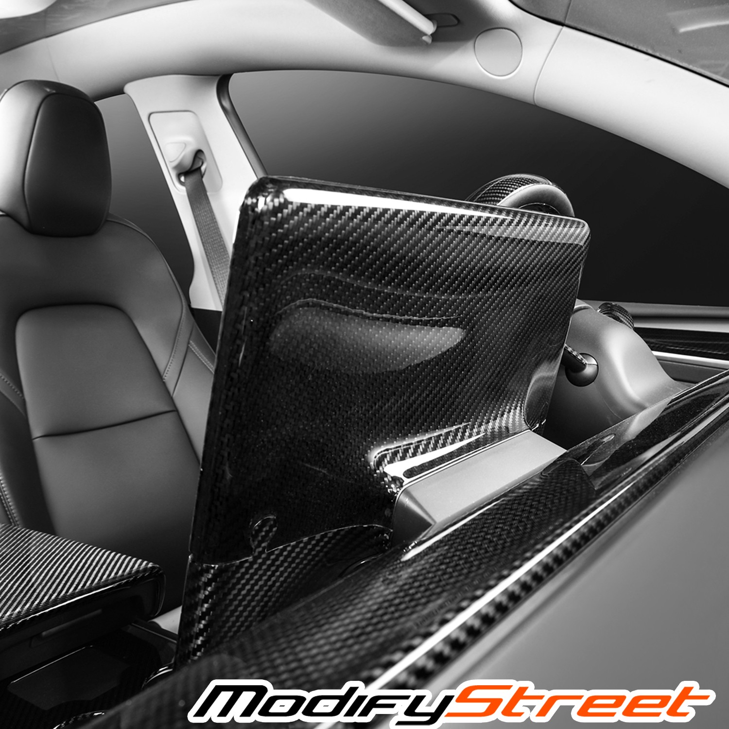For 17-23 TESLA Model 3/Y Display Shade Cover Carbon Fiber Black