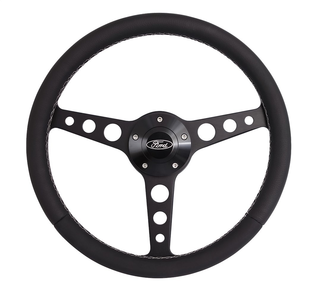 Grant Products 1927-1 Steering Wheel 14 Inch Diameter 3 Spoke Black Leather Grip