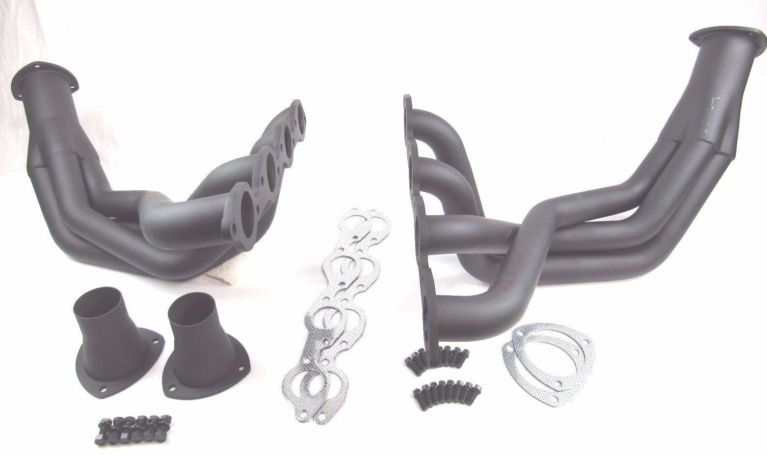1955-1957 Chevy TRI FIVE Big Block 396 454 502 Fenderwell Header Black H60551BK 1955-1957 Chevy TRI FIVE Big Block 396 454 502 Fenderwell Header Black H60551BK