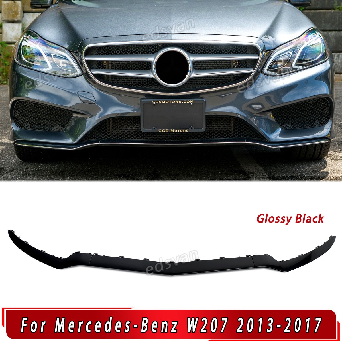 3pcs Glossy Black Front Lower Lip Trims Molding For Benz E-Class W207 2013-2017 3pcs Glossy Black Front Lower Lip Trims Molding For Benz E-Class W207 2013-2017