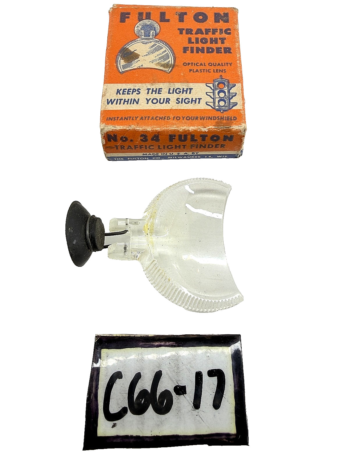 NOS Vintage Fulton Deluxe Traffic Finder Viewer Milwaukee Chevy Bomb Accessory