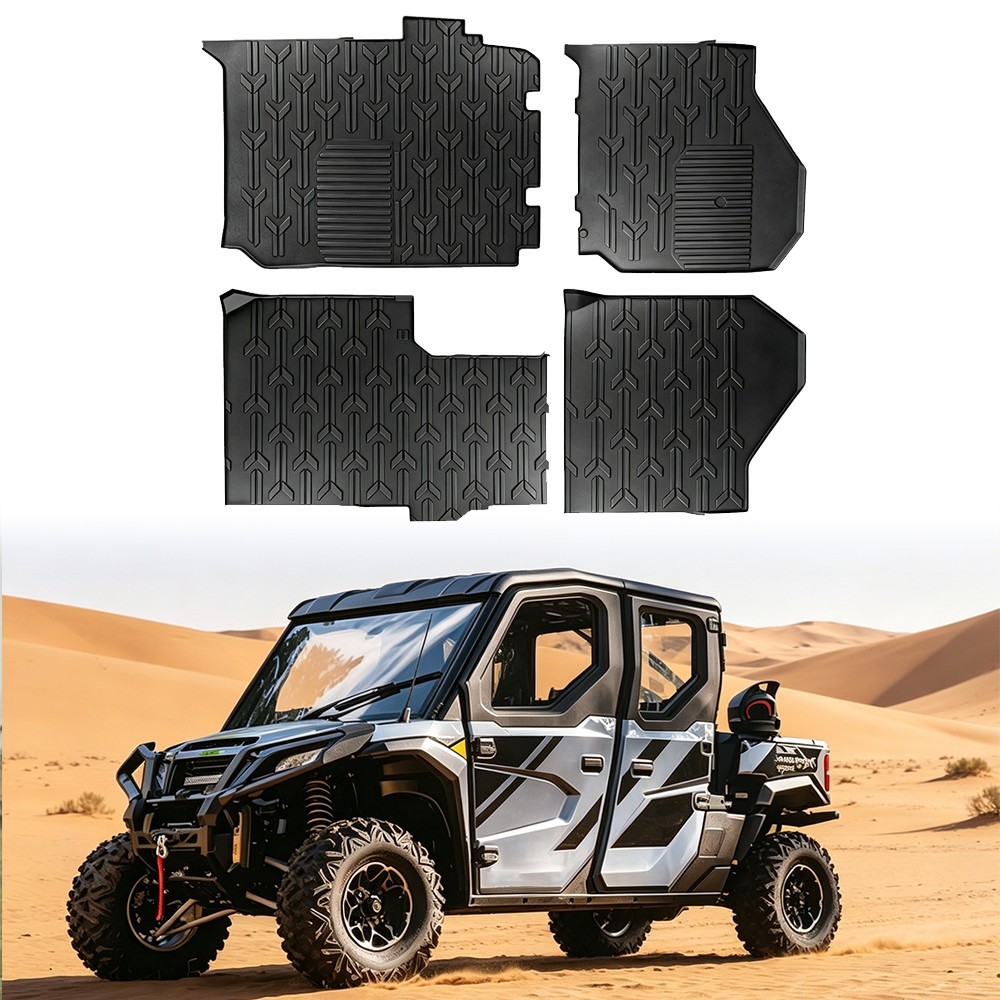 SHINJEW 4PCS Front&Rear Floor Mats for Kawasaki Ridge Crew 2025-2026