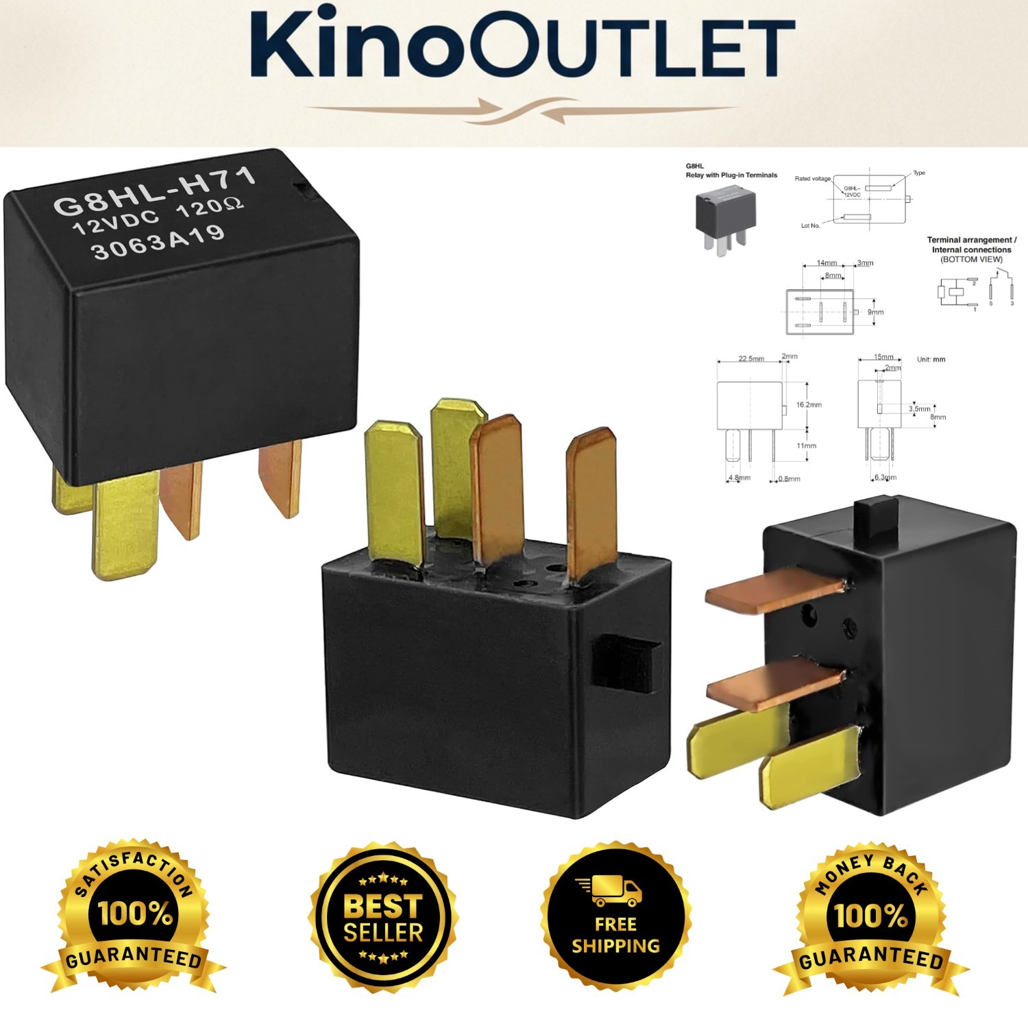 Reliable G8HL-H71 12VDC Relays for Honda Accord, Civic & Acura MDX - 2 Pack