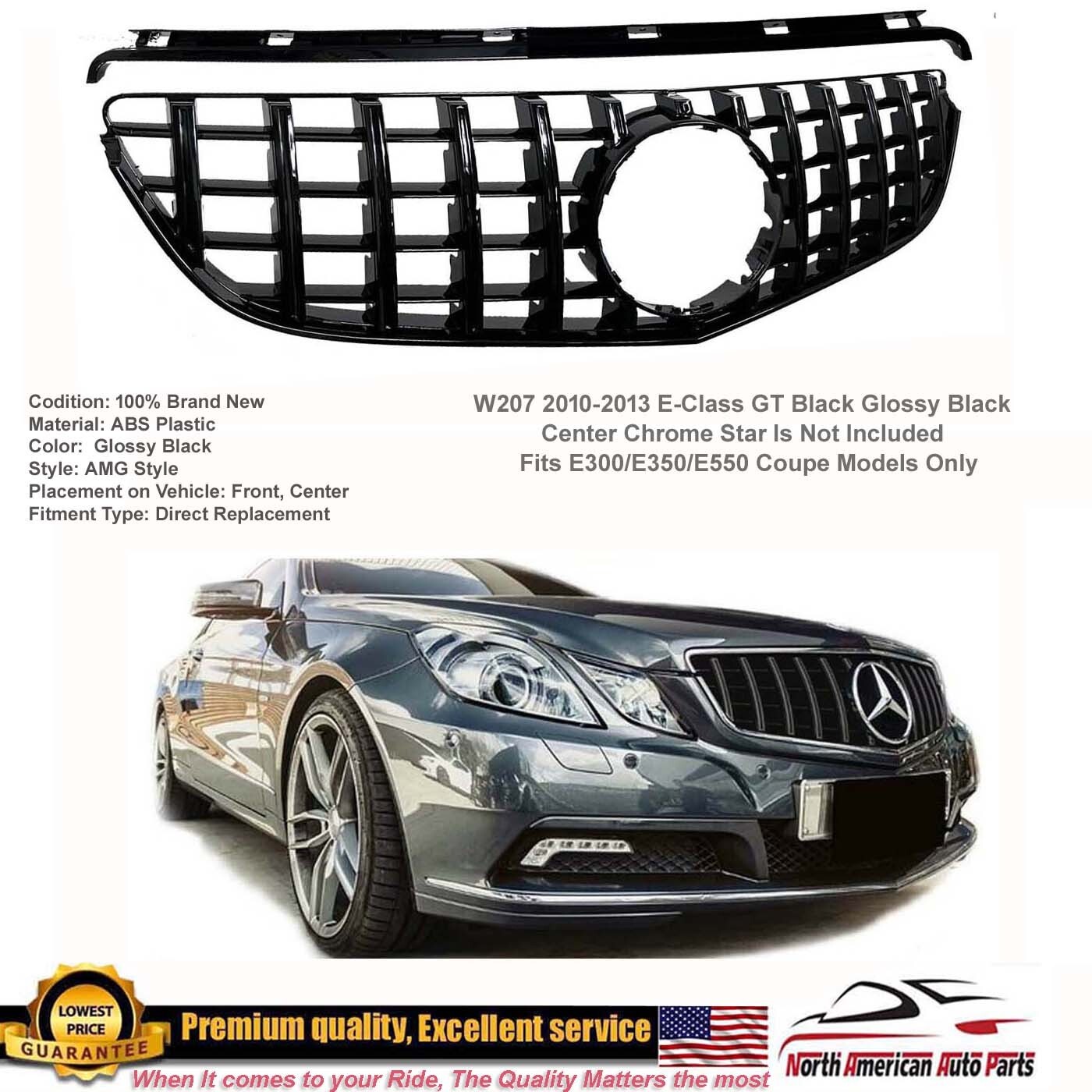 E63 E550 E350 GT E-Class Grille Coupe All Black 2010 2011 2012 2013 Panamericana E63 E550 E350 GT E-Class Grille Coupe All Black 2010 2011 2012 2013 Panamericana