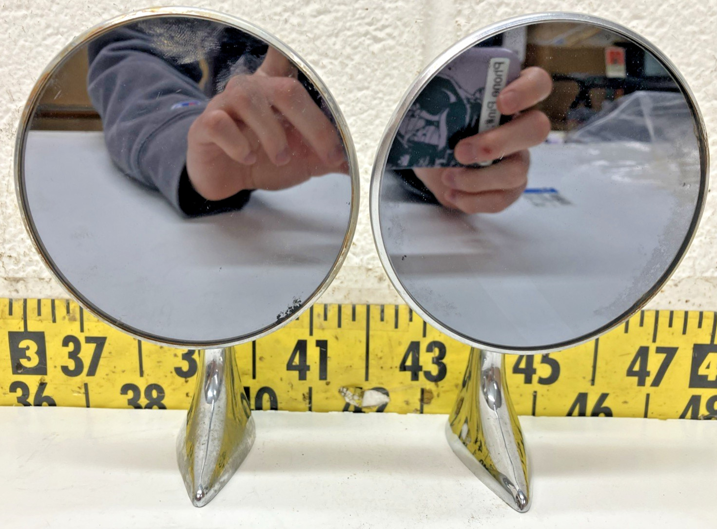Nice OEM GM Set of 2 Side View Mirror\'s 565472 M751 1954-1956 Oldsmobile (SC6)