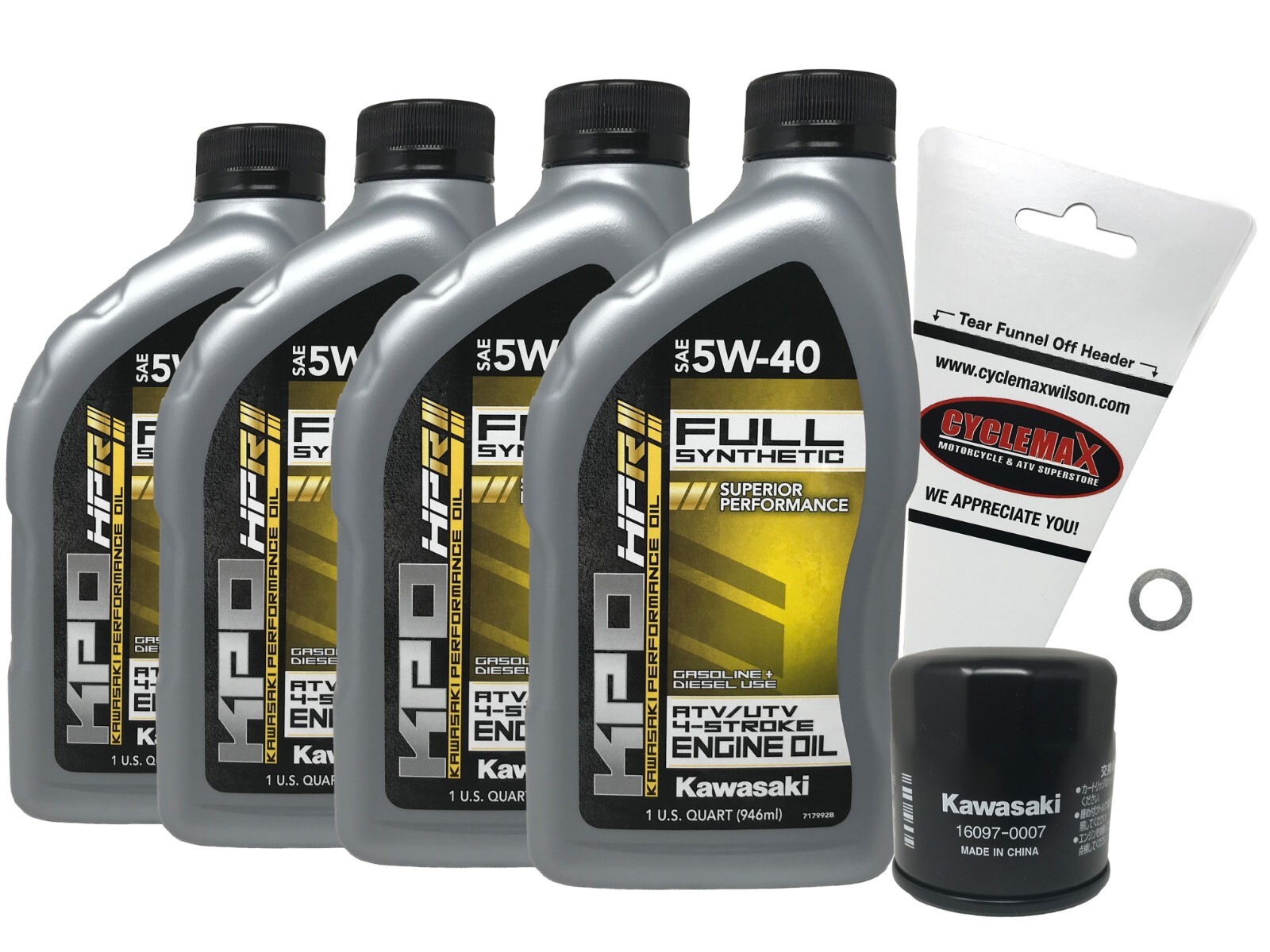 Cyclemax 2015-2023 OEM Kawasaki Teryx 800 Full Synthetic Oil Change Kit Cyclemax 2015-2023 OEM Kawasaki Teryx 800 Full Synthetic Oil Change Kit
