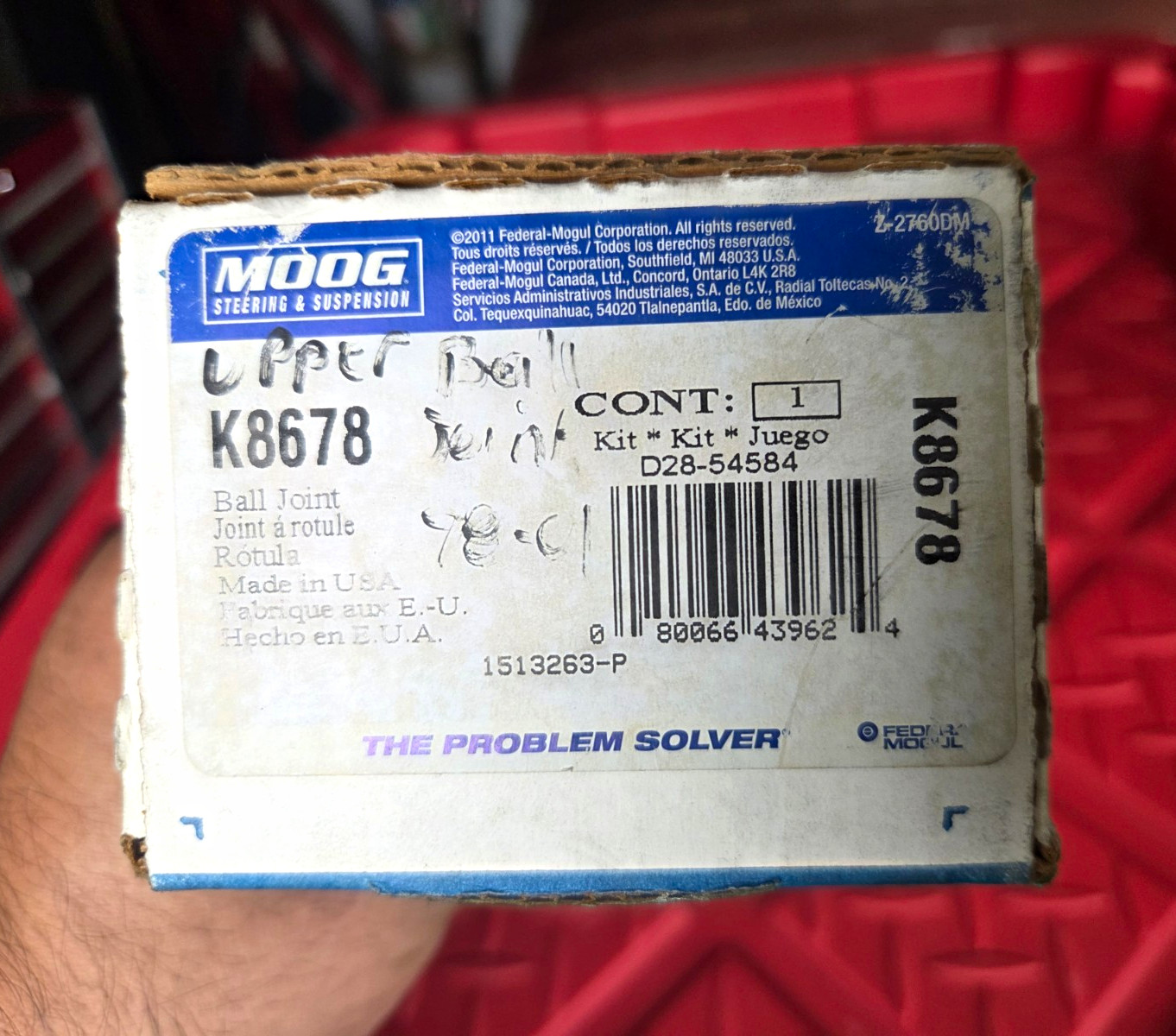 Front Upper Ball Joint moog-k8678