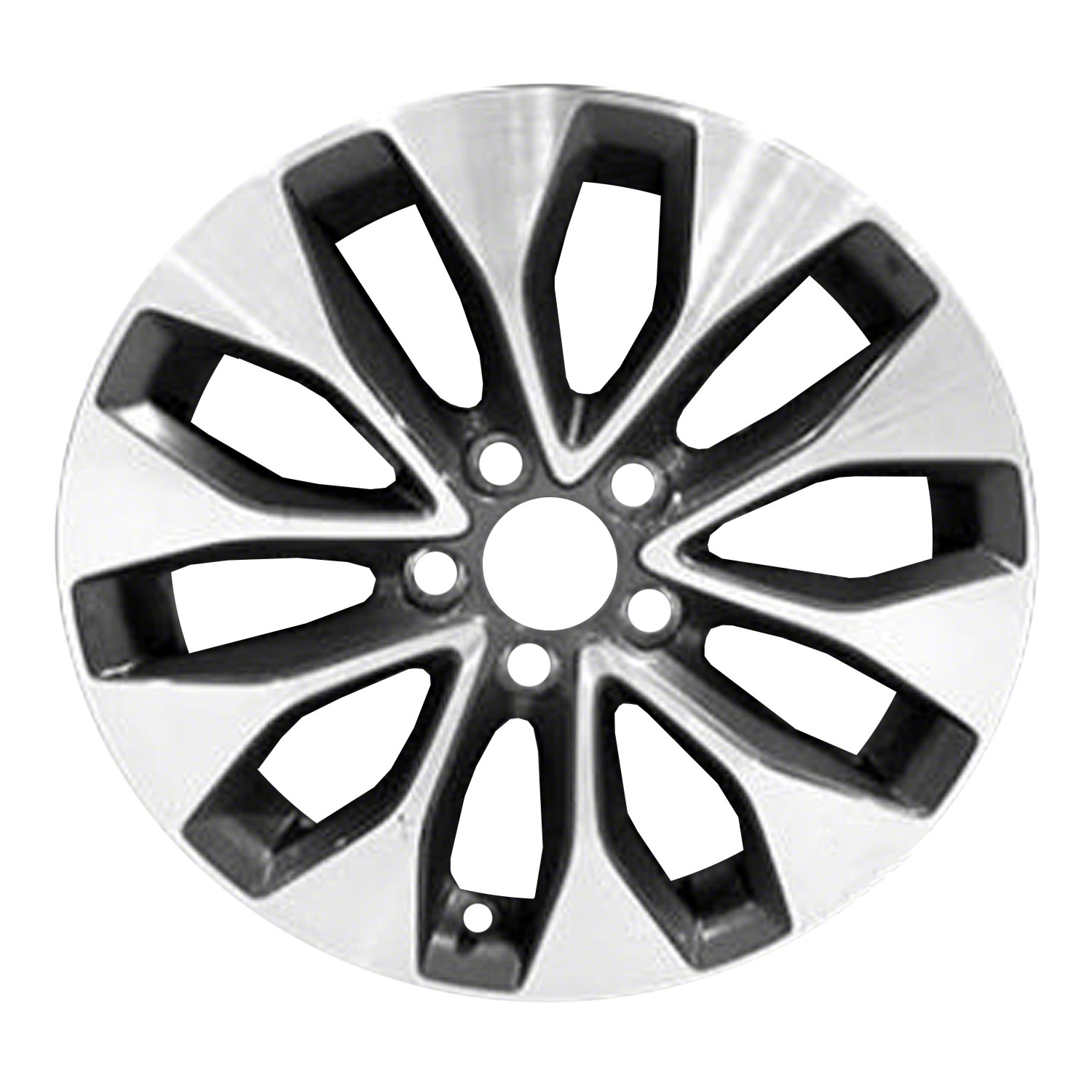 17x7.5 10 Slot Used Aluminum Wheel Machined and Painted Charcoal WHL-64050