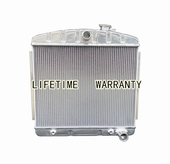 KKS 3 Rows Aluminum Radiator  For 1955 56 57 Chevy Bel Air Del Ray V8 Polished