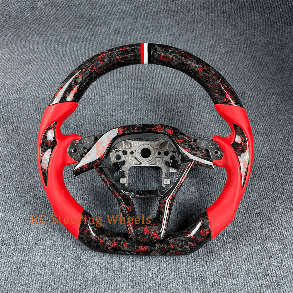 Custom Forged Carbon Fiber Red Leather Steering Wheel for 2018-2023 Honda Accord Custom Forged Carbon Fiber Red Leather Steering Wheel for 2018-2023 Honda Accord