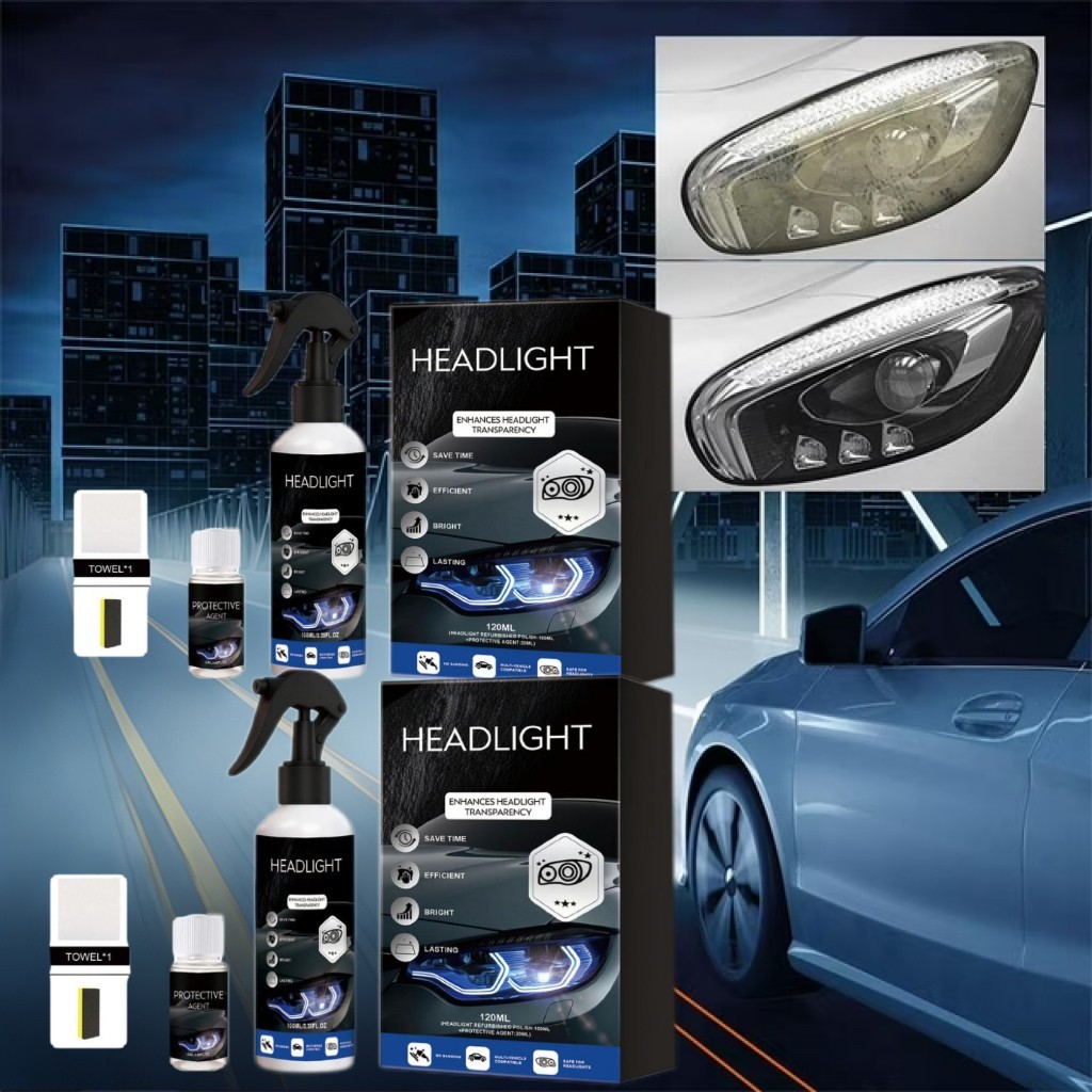 Automotive Headlight Restoration Kit for Oxidized, Hazy & Yellowed Lens Repair