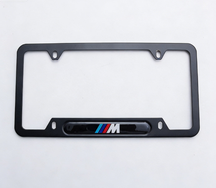 🚚M Black Stainless Steel L-o-g-o License Plate Frame SINGLE 82120010404~ 🚚M Black Stainless Steel L-o-g-o License Plate Frame SINGLE 82120010404~