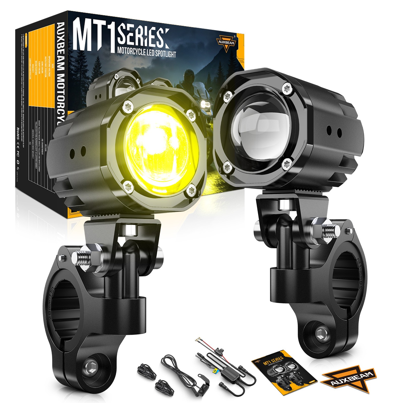 Auxbeam MT1 Series 2 inch Motorcycle Auxiliary Lights Fog Lights Driving Lights Auxbeam MT1 Series 2 inch Motorcycle Auxiliary Lights Fog Lights Driving Lights