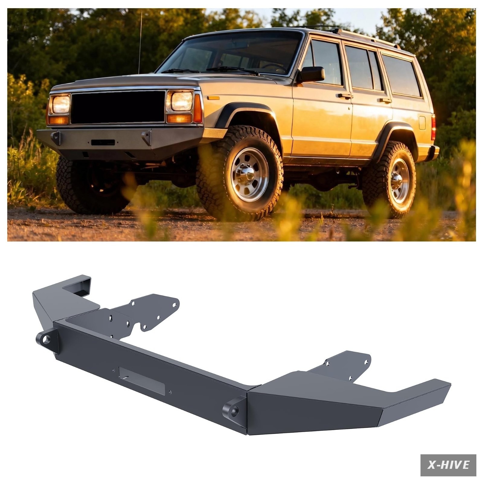 Bumpers Steel 1 KUAFU DIY Bumper Bare Metal Kit Compatible 1984-2001 XJ