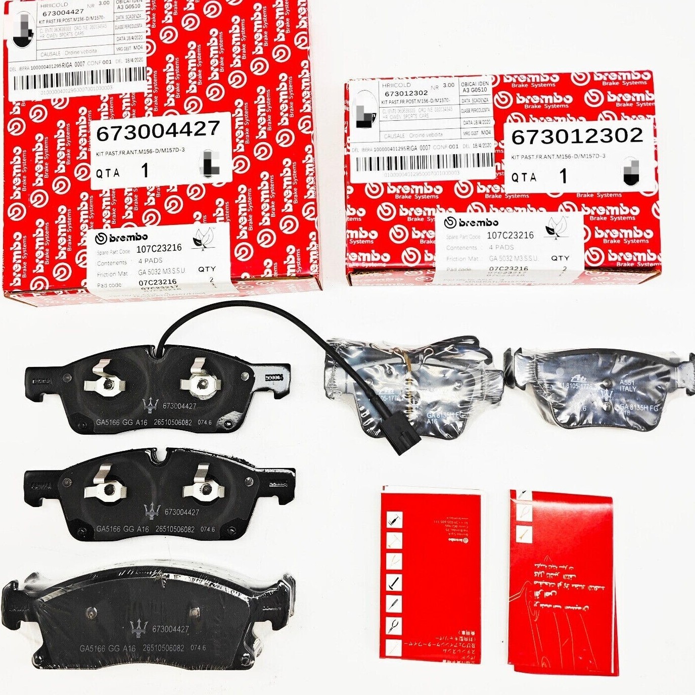 OEM Front & Rear Brake Pads For Maserati Levante Base 673004427 673012302 NEW OEM Front & Rear Brake Pads For Maserati Levante Base 673004427 673012302 NEW