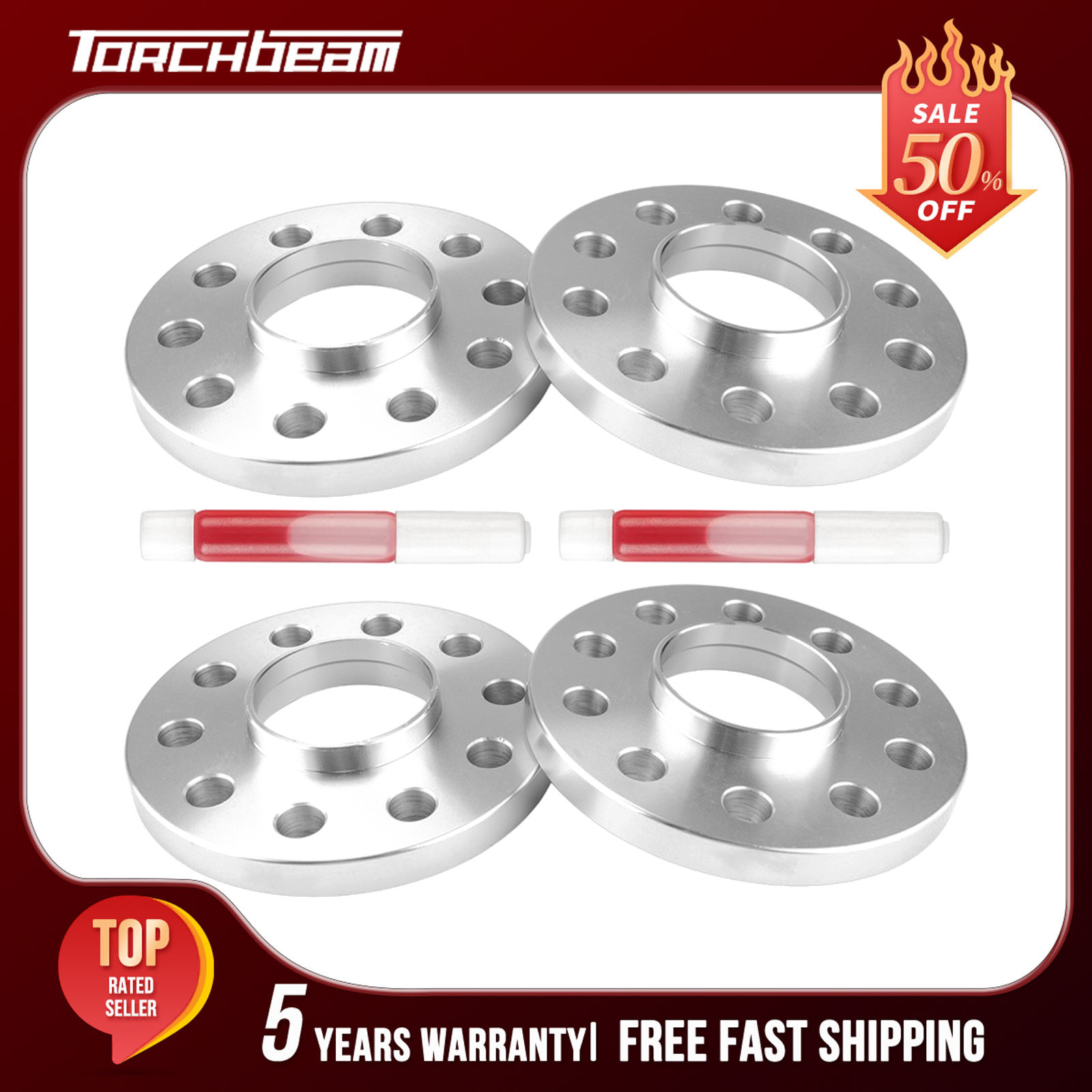 (2) 15mm + (2) 20mm Thick 5x112 66.6mm 12x1.5 Studs Wheel Spacers For Mercedes