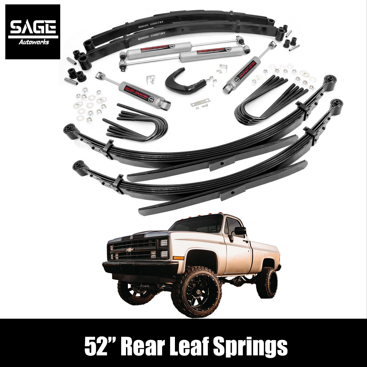 6 Inch Lift for 73-76 Chevy GMC K10, Blazer, Jimmy with Leaf Springs