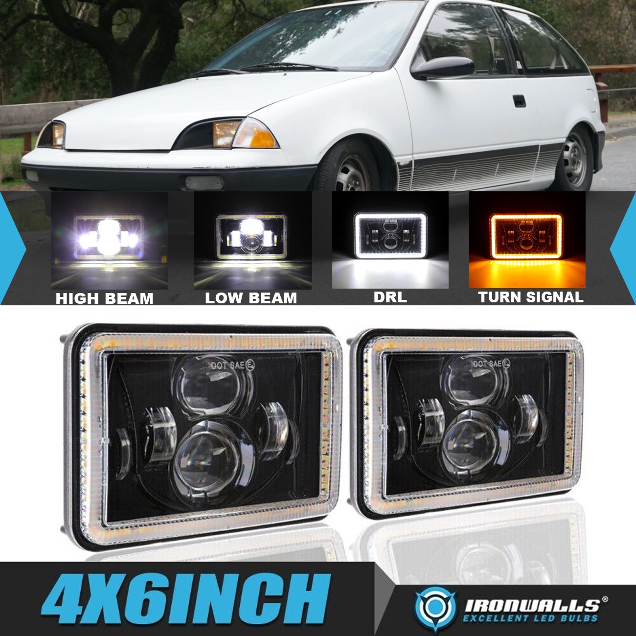 For 1989-1997 Geo Metro Pair 4x6