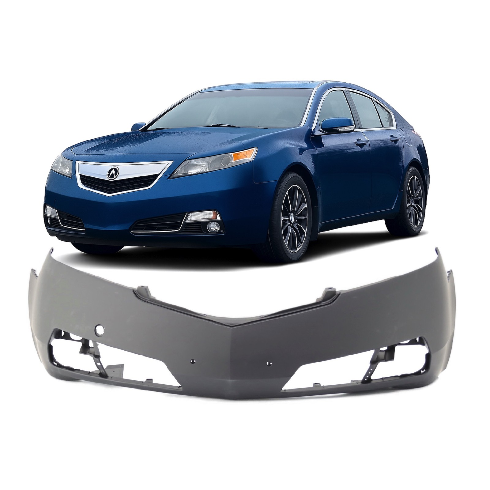 Bumper Cover For 2009-2011 Acura TL W/Fog Light Holes AC1000163 Front Primed