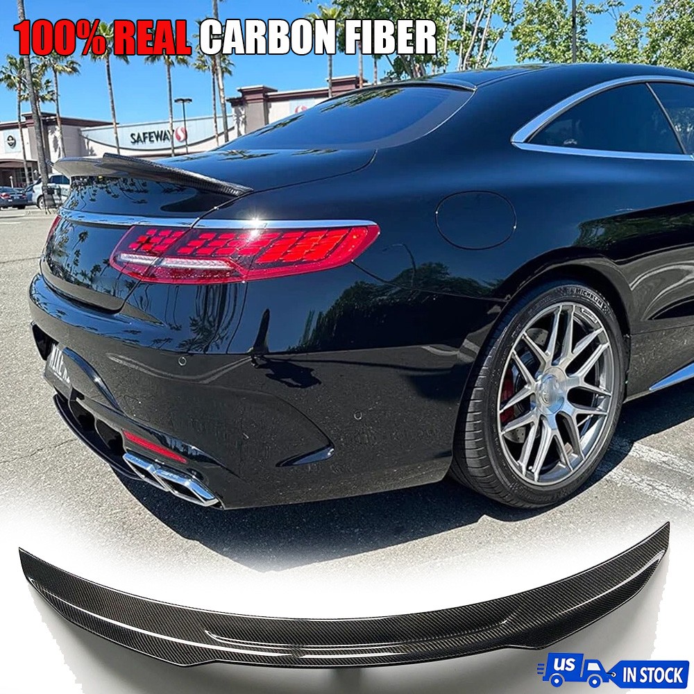REAL CARBON Rear Trunk Spoiler Wing For Benz W217 C217 S500 S550 S560 S63 Coupe